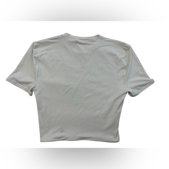 Lululemon Wundermost Ultra-Soft Nulu Crewneck Cropped T-Shirt in Light Ivory - Picture 5 of 5
